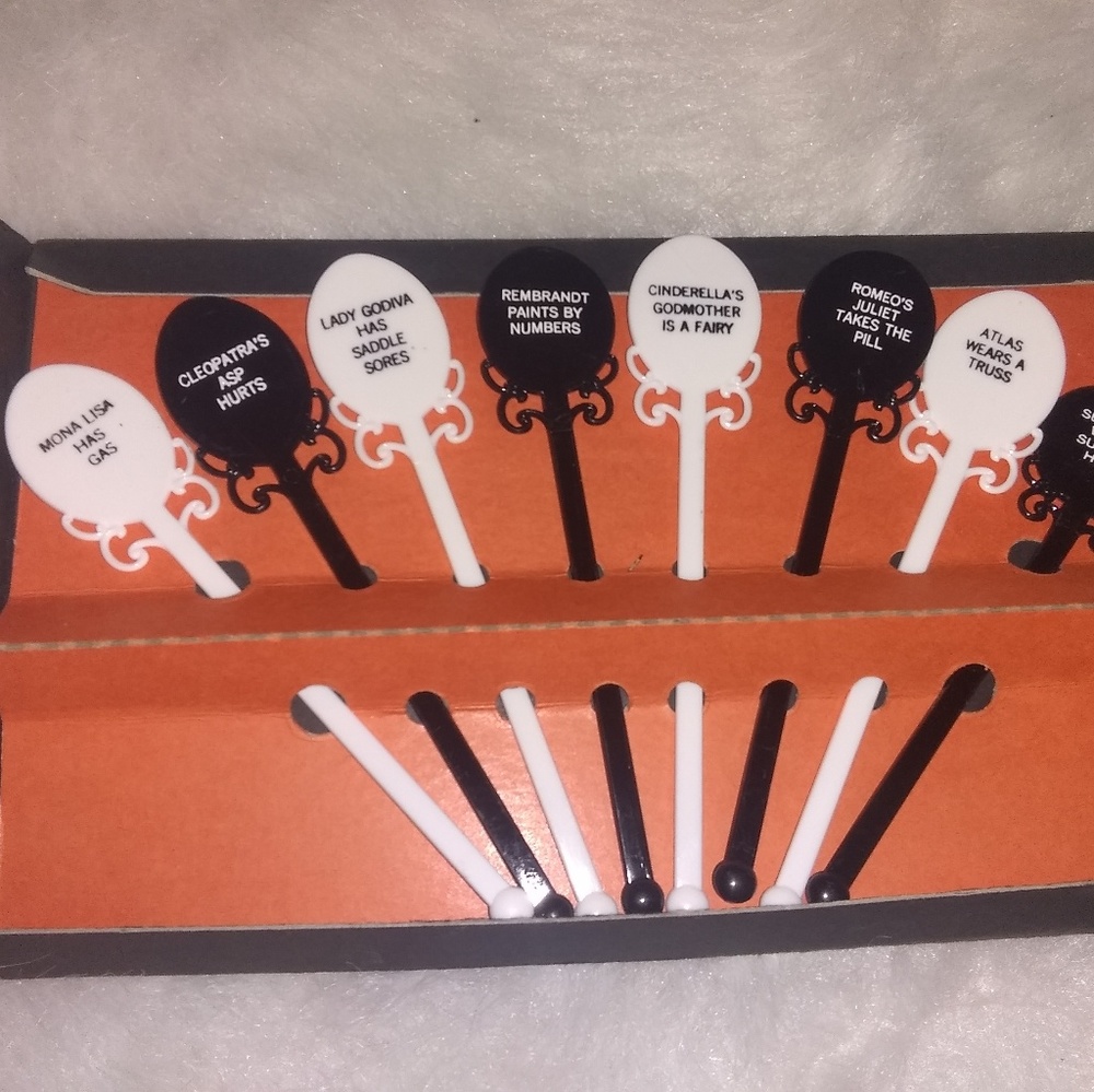 Ridiculous Rumors Swizzle Sticks  Spoons Party Halloween Utility Black White